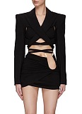 SUPER WHOLESALE | Hollow-out Crop Blazer