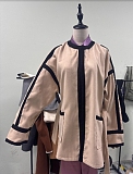 SUPER WHOLESALE | Belted Two-Tone Mid-Length Double-Faced Wool Coat