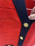 SUPER WHOLESALE | V Neck Gold Button Back Zipper Garment