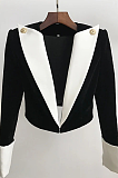 SUPER WHOLESALE | Two Tones Crop Blazer Top