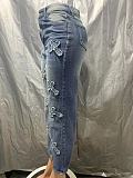 SUPER WHOLESALE | Cross Embroidered Jeans