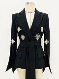 SUPER WHOLESALE | Rhinestone Belted Blazer Jacket