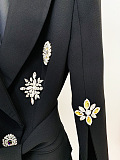 SUPER WHOLESALE | Rhinestone Belted Blazer Jacket