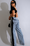 SUPER WHOLESALE | Stripes Elastic Jeans