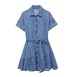 SUPER WHOLESALE | Self-tied Denim Dress