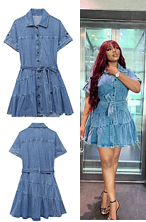 SUPER WHOLESALE | Self-tied Denim Dress