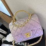 Chane l Flap Mini Square Shape Shoulder Bag in Purple