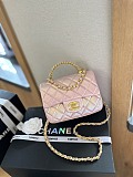 Chane l Flap Mini Square Shape Shoulder Bag in Pink