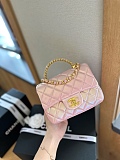 Chane l Flap Mini Square Shape Shoulder Bag in Pink