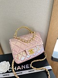 Chane l Flap Mini Square Shape Shoulder Bag in Pink