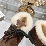 Miu Mi u  Suede Shearling Lace-Up Chukka Booties