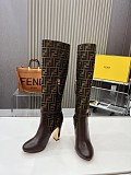 Fend i  Delfina Calf Material Round Toe Boots