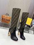 Fend i  Delfina Calf Material Round Toe Boots