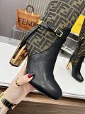 Fend i  Delfina Calf Material Round Toe Boots