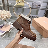 Miu Mi  u   Fumé leather booties in Sienna