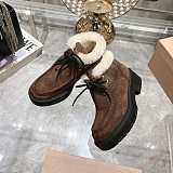 Miu Mi u  Suede Shearling Lace-Up Chukka Booties