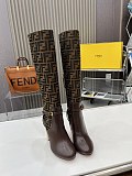 Fend i  Delfina Calf Material Round Toe Boots