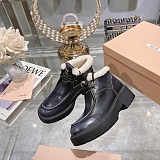 Miu Mi  u   Fumé leather booties in Black