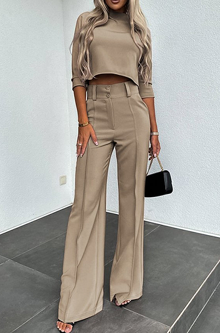 SUPER WHOLESALE| Flare Bottom Pants Set