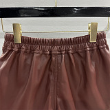 SUPER WHOLESALE| Pu Material Big Pockets Shorts