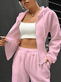 SUPER WHOLESALE|  Hoodie Tracking Suit in Solid Colour