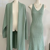 SUPER WHOLESALE|  Embroidered Maxi Dress & Cardigan Coat