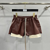 SUPER WHOLESALE| Pu Material Big Pockets Shorts