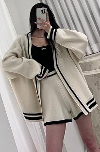 SUPER WHOLESALE| Cardigan Coat & Shorts Set in Beige