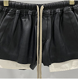 SUPER WHOLESALE| Pu Material Big Pockets Shorts