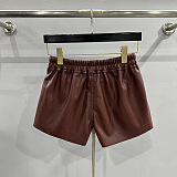 SUPER WHOLESALE| Pu Material Big Pockets Shorts