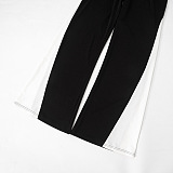 SUPER WHOLESALE| Patchwork Jogging Pants in Two Tones