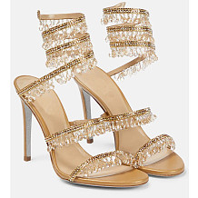 SUPER WHOLESALE| Crystal  Snake-shaped  Sandals in Gold