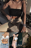 SUPER WHOLESALE| Rhinestone Fishnet Cover-up