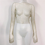 SUPER WHOLESALE| Rhinestone Fishnet Cover-up