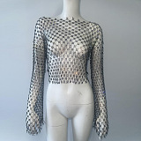 SUPER WHOLESALE| Rhinestone Fishnet Cover-up