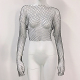 SUPER WHOLESALE| Rhinestone Fishnet Cover-up