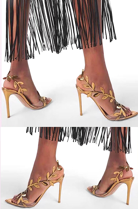 SUPER WHOLESALE| Leaves Heels in Golden(Video)