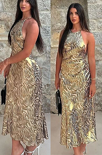 SUPER WHOLESALE| Leopard Strapped Maxi Dress