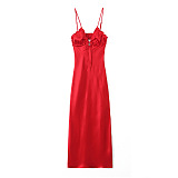 SUPER WHOLESALE| Silk Strapped Maxi Dress