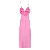 SUPER WHOLESALE| Silk Strapped Maxi Dress