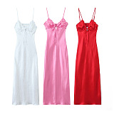 SUPER WHOLESALE| Silk Strapped Maxi Dress