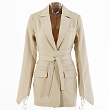 SUPER WHOLESALE|  Tie Waist Blazer Set