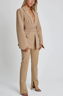 SUPER WHOLESALE|  Tie Waist Blazer Set