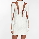 SUPER WHOLESALE|  Patchwork Back Zip Up Dress