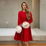 SUPER WHOLESALE| Big Rose Cuff  Dress