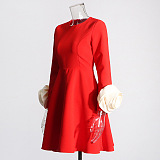 SUPER WHOLESALE| Big Rose Cuff  Dress