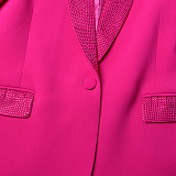 SUPER WHOLESALE|  Feather Cuffs Bling Blazer Top