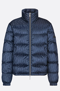 Top Quality Dior Oblique Down Jacket Navy Blue