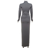 SUPER WHOLESALE | Drawstring Bodycon Long Dress