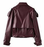 SUPER WHOLESALE | Lantern Sleeve Pu Jacket Top